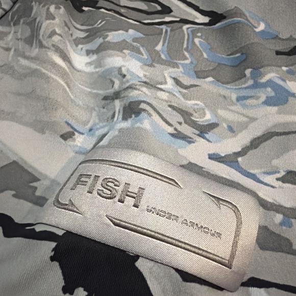 Under Armour Fish Coolswitch Thermocline Hybrid Camo Fishing Shirt Mens XL - Picture 7 of 8